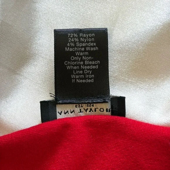 Ann Taylor Perfect Red Peplum Top Knit Pullover Fitted Stretch 3/4 Sleeve Sz M - Picture 9 of 12